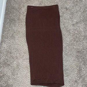 Naked Wardrobe Chocolate Brown Midi Skirt from Nordstom Rack
